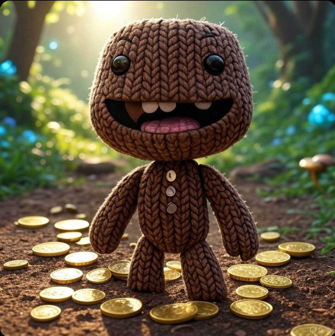 Sackboy with golden coins